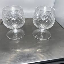 Vintage Set of 2 Miniature Etched Snifter Cognac Glass 2 & 1 ...