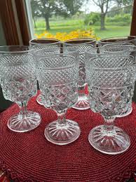 Beautiful Vintage Drinking Glasses Wexford Set of 6 Pedestal ...