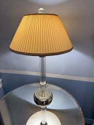 Vintage Mid 20th Century Crystal Fluted Lamp | Chairish