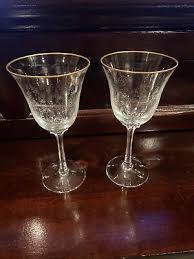 LENOX Crystal FONTAINE Water Goblets Gold Trim Hand ...