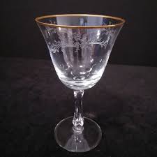 Vintage Fostoria Golden Lace 8 oz Goblet 6 1/2" Stem ...
