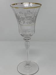 WORN RIM* Mikasa Antique Lace T2719, Crystal Wine or Water ...