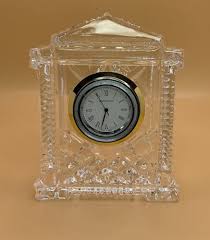 Waterford Crystal Desk Clock Grecian Style Working Battery ...