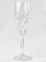 Set of eight Menton crystal Lorraine wine glasses and flutes - 1950's