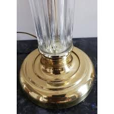 1980s Modern Dual Lights Crystal Clear and Polished Brass ...