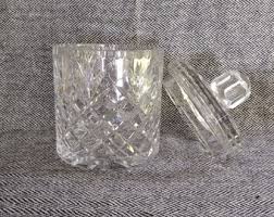 European Hand Cut Crystal Cookie Jar With Lid - Etsy