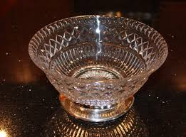 Vintage English Crystal Cut Glass Silver Plated Pedestal Bowl - Etsy