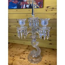 Vintage Baccarat Crystal Dolphin Three Tier Candelabra. For Sale at Ruby Lane