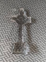 Vint. Waterford Crystal 8” Standing Celtic Cross Figurine ...