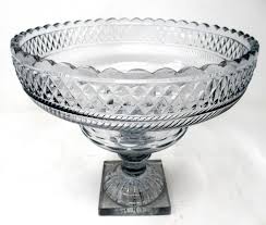 Antique Irish Tipperary Waterford Glass Cut Crystal Georgian Centerpiece Bowl 18 For Sale at 1stDibs