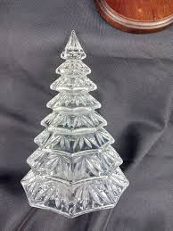 Vintage Waterford Crystal Christmas Pine Tree on Wooden Base ...