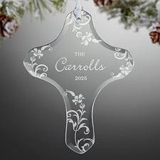Personalized Family Cross Ornament - Grow In God's Love