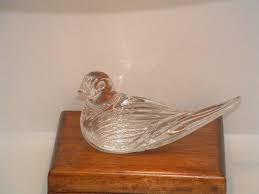 Pre-Owned Vintage Glass Bird Decorative Crystal Glass Paper ...