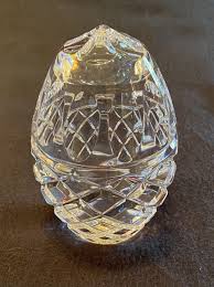 Clear Cut Crystal Glass Paperweight Oval Egg Shaped 4.5" x 3 ...