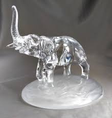 Vintage CRISTAL D'ARQUES Lead Crystal Elephant Figurine ...