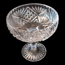 Vtg Cut Glass Crystal Stem Ware Dish ~ Candy ~ Compote ...