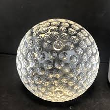 3" Crystal Dimpled Golf Ball Sculpture No Flat Side Brand ...