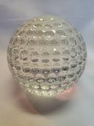 Golf Ball Paperweight 3" Clear Glass Dimples | eBay
