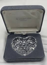 Waterford Cut Crystal Heart Shaped Hand Cooler Paperweight with Box | eBay