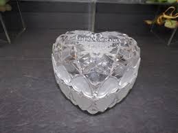 2308 Beautiful Vintage Heavy Made " 40th Anniversary " Glass Heart Shaped Trinket Box - Great Condition Like New - Etsy