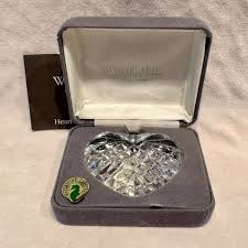 WATERFORD Crystal HEART Hand Cooler / Paperweight with Original Box | eBay