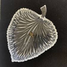 Studio Nova Summer Leaf 9" Hostess Server Clear Glass Dish Bowl Textured Mikasa for sale online | eBay