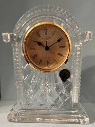 VINTAGE WATERFORD CRYSTAL D VANITY NIGHTSTAND QUARTZ CLOCK ...