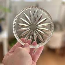 Set of 6 Vintage 80s German Walther Cristal Glass Coasters and One Small Tray/serving Crystal Glass Coasters for Bar Cafe Restaurant Decor - Etsy