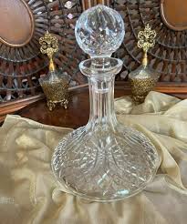 Cut Crystal Glass Decanter Stopper Lid Vintage Elegant ...