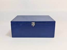 Dark Blue Wooden Box / Large Gift Box / Big Storage Box / 13.77 X 9.84 X 5.50 Inch - Etsy Hong Kong