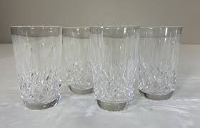 Set of 4 Waterford Crystal Lismore Glass Tumblers Rounded ...