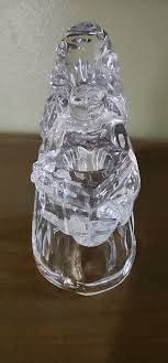 24% Lead Crystal Christmas Santa Claus Candle Holder ...