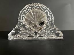 Vintage Heavy Glass Crystal Quartz Mantle Clock Desk ...