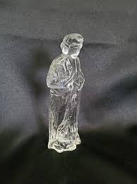 Glass Nativity Figurines 3 piece set Joseph Mary Jesus clear ...