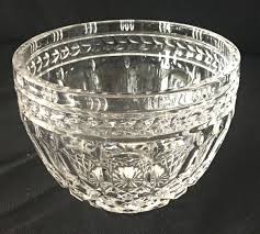 VINTAGE Bombay Glass Bowl 3-Cups Cut Diamond Design Single ...