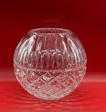 Vintage Clear Cut Crystal Ball Vase - Etsy