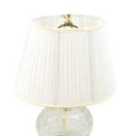 Small Round Cut Glass Lamp with White Pleated Shade | Grandview Mercantile