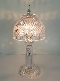 Vintage Diamond Cut Crystal Clear Table Lamp 15 1/2" - 17 1 ...