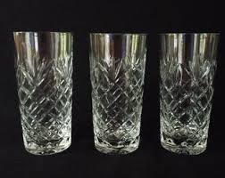 Crystal Hi-ball Glasses (set of 3): Criss Cross & Fan ...