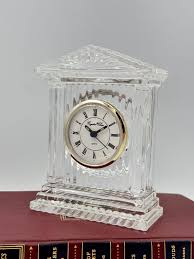 Vintage Crystal Quartz Mantel Clock With Gold Accent - Etsy