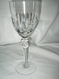 Crystal Water Goblet Wine Glass Vertical Cuts Ball Stem 9 ...
