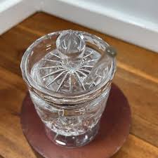 Etched Glass Pedestal Jar and Spoon - Honey Or Jam / Jelly ...