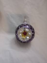 Vintage Christmas Glass Indent Ball Ornament Hand Decorated ...