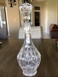 Vintage Heavy Pressed Glass Crystal Decanter With Glass ...