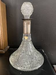 Vintage Large/Heavy, Cut Ornate Crystal Decanter w/Neck Collar w/Stopper 12" | eBay