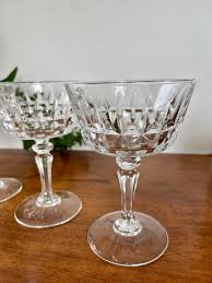 Vintage D'arques Crystal Coupe Glasses - Set of 4 Retro ...