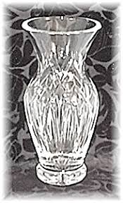 Beautiful Cut Glass Vase Marked Block
