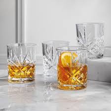 Dublin Cut Crystal Whiskey Glasses, Set of 4