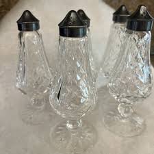 WATERFORD ~ (5) Cut Crystal FOOTED SALT or PEPPER SHAKERS ...