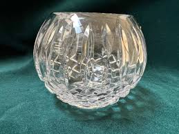 Hand Cut Crystal Rose Bowl - Etsy